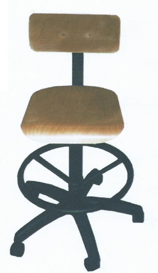 Silla madera de gas con aro y ruedas. 