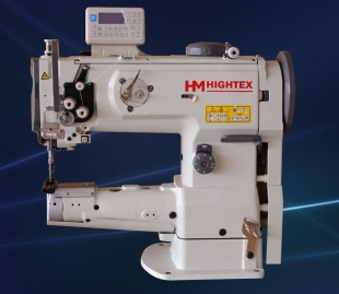 Máquina de coser triple arrastre cañon para tapiceria de cuero HM6900