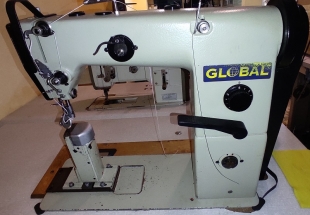 Maquina de coser de columna, de doble arrastre, marca GLOBAL Maquina de coser de columna, de doble arrastre, marca GLOBAL